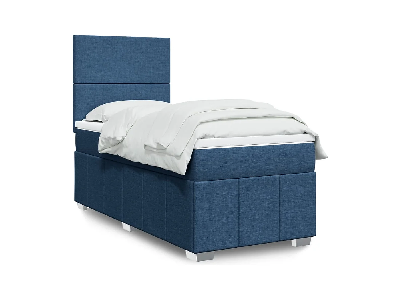 Sommier à lattes de lit avec matelas Bleu 80x200 cm Tissu