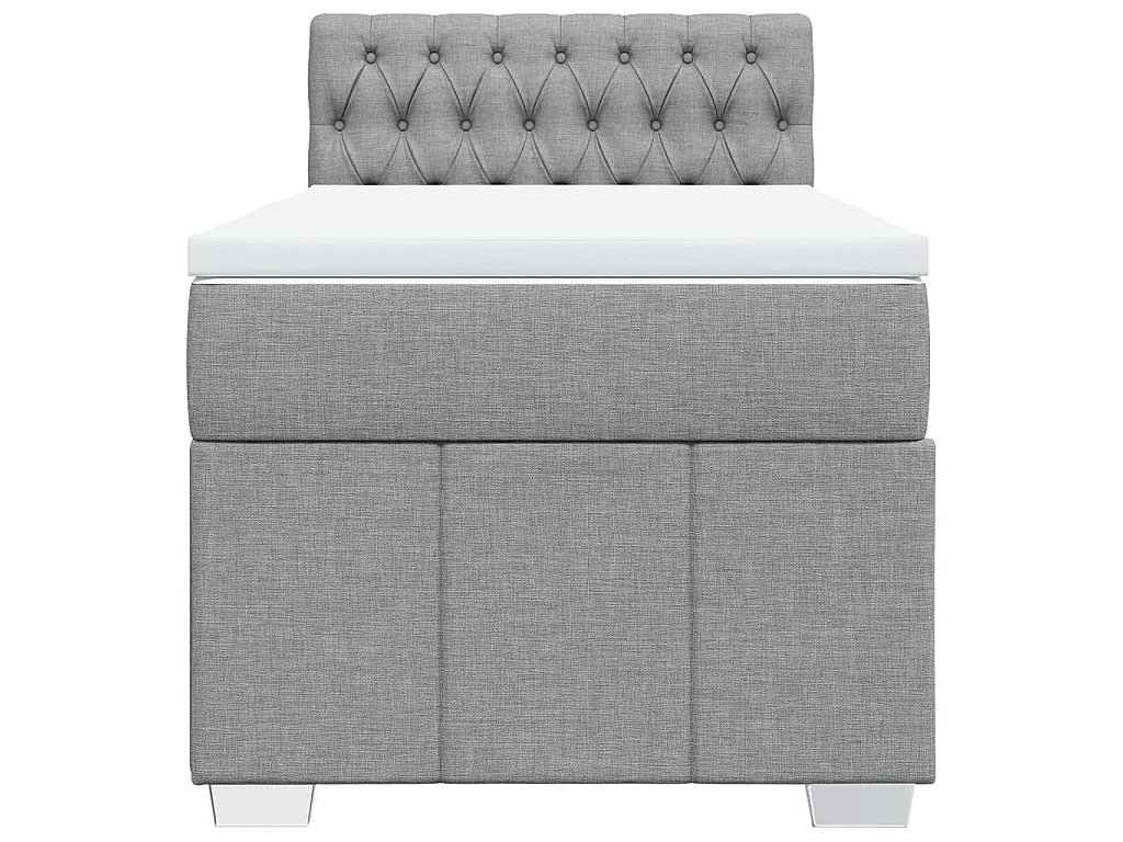 Boxspring met matras stof lichtgrijs 80x200 cm