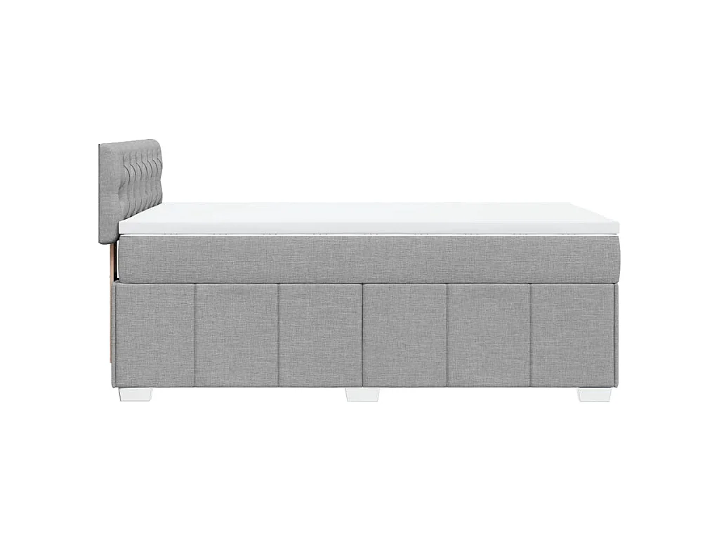 Boxspring met matras stof lichtgrijs 80x200 cm