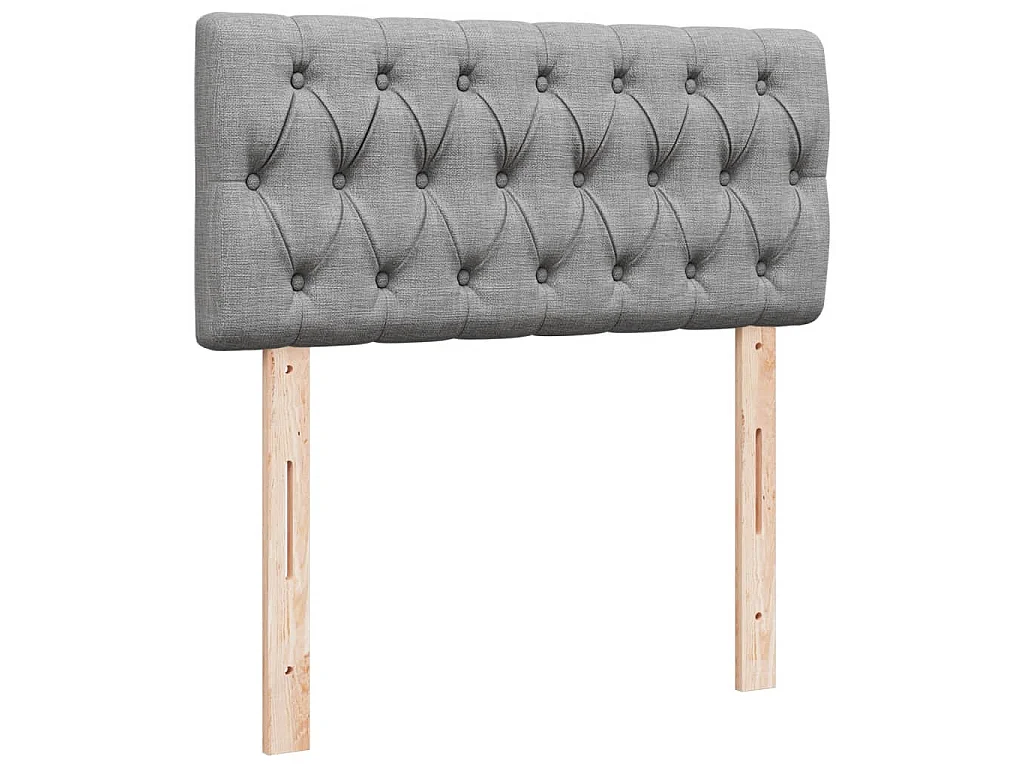 Boxspring met matras stof lichtgrijs 80x200 cm