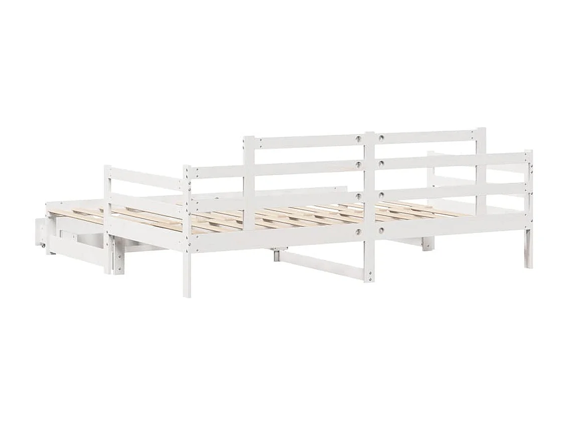 Tagesbett Ausziehbar mit Schubladen ohne Matratze Weiß 80x200cm