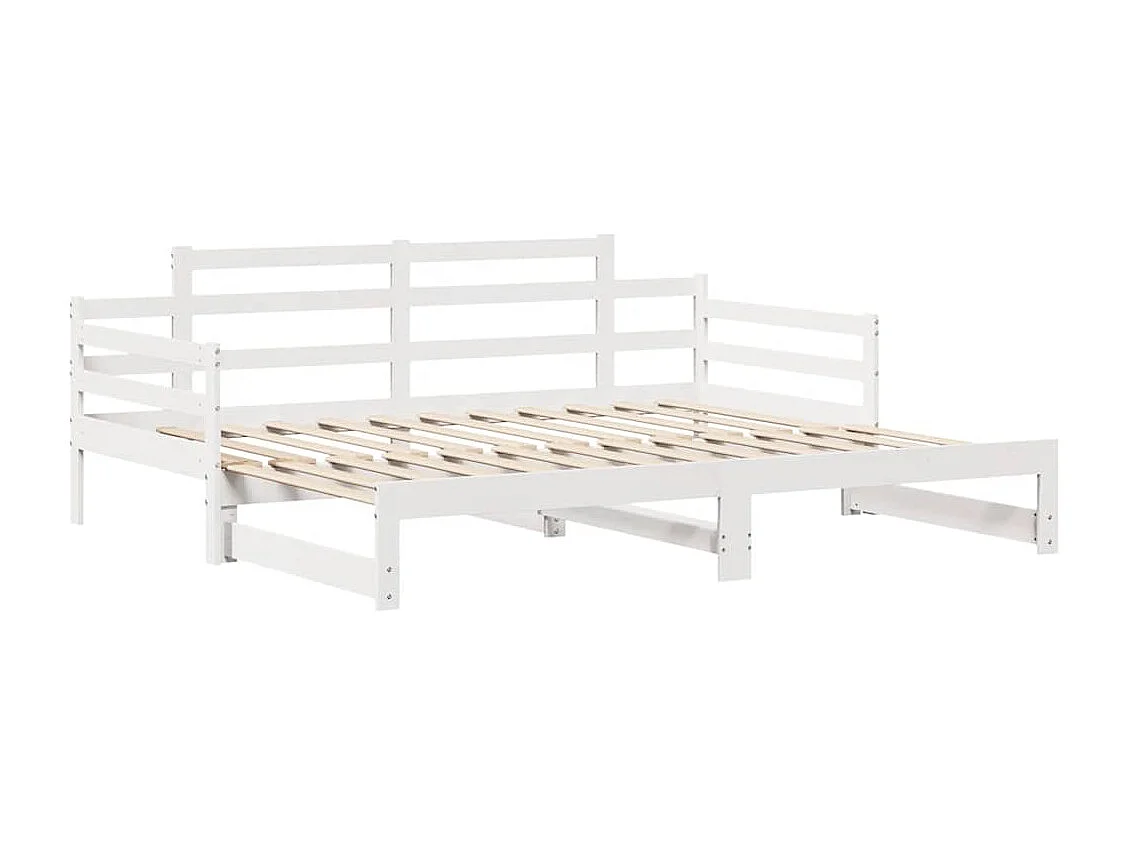 Tagesbett Ausziehbar mit Schubladen ohne Matratze Weiß 80x200cm