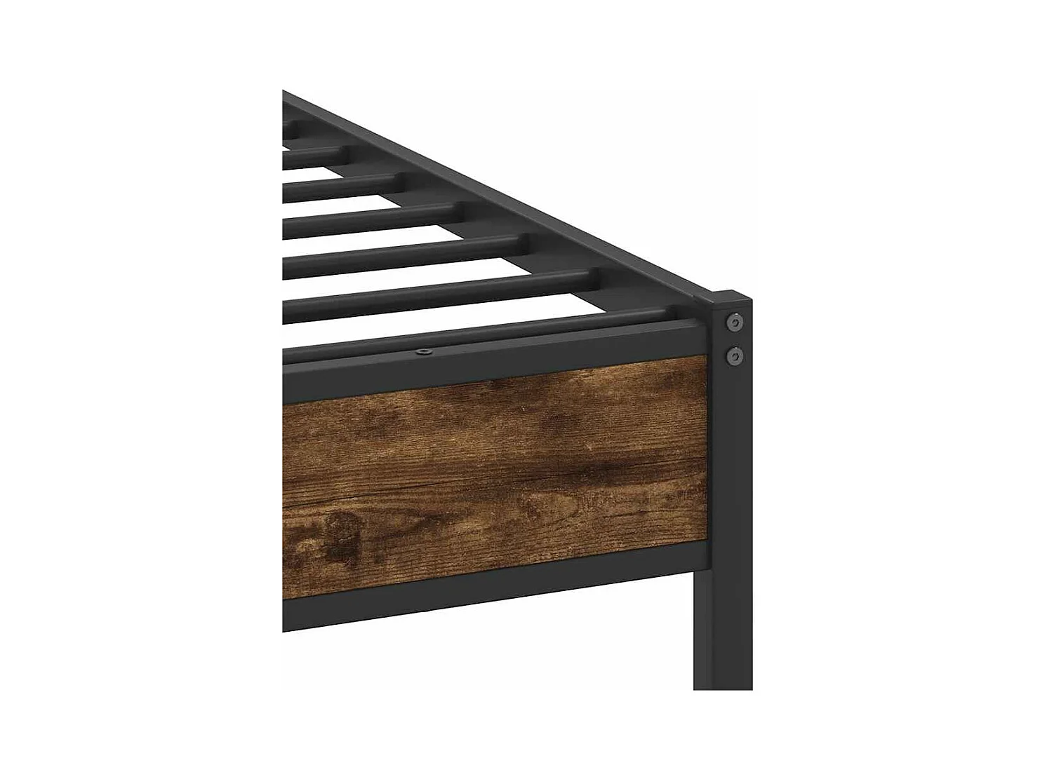 Cadre de lit sans matelas chêne fumé 75x190cm bois d'ingénierie