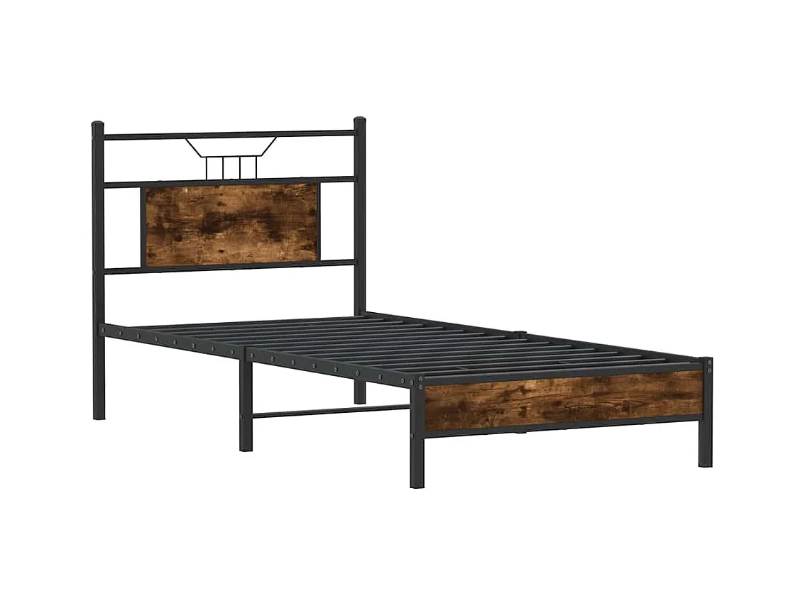 Bettgestell ohne Matratze Räuchereiche 75x190 cm Holzwerkstoff