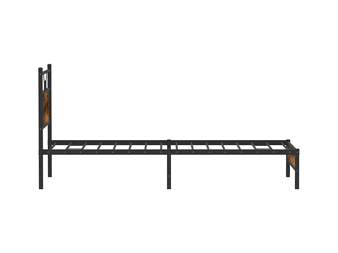 Bettgestell ohne Matratze Räuchereiche 75x190 cm Holzwerkstoff