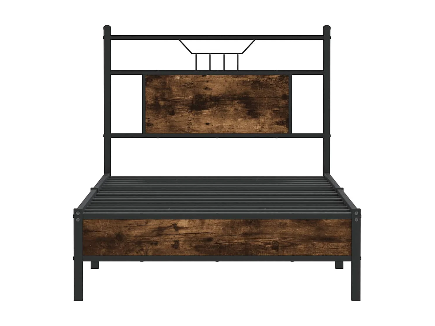 Cadre de lit sans matelas chêne fumé 75x190cm bois d'ingénierie