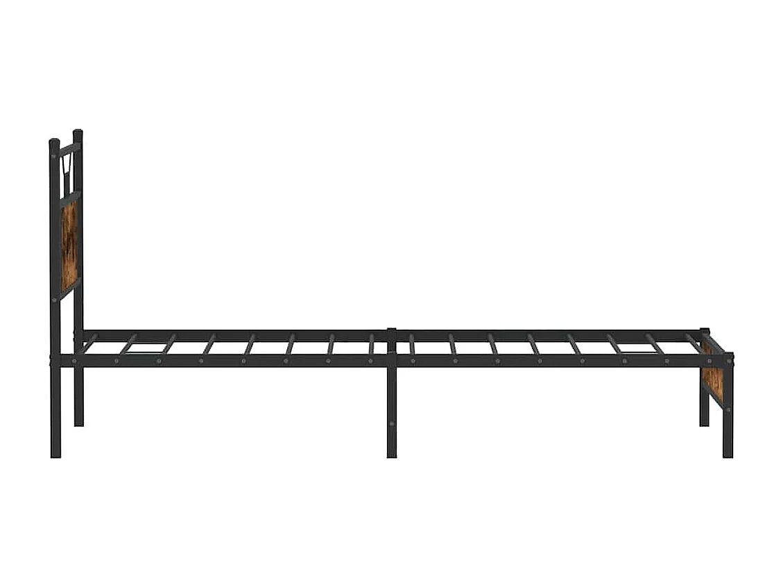 Cadre de lit sans matelas chêne fumé 75x190cm bois d'ingénierie