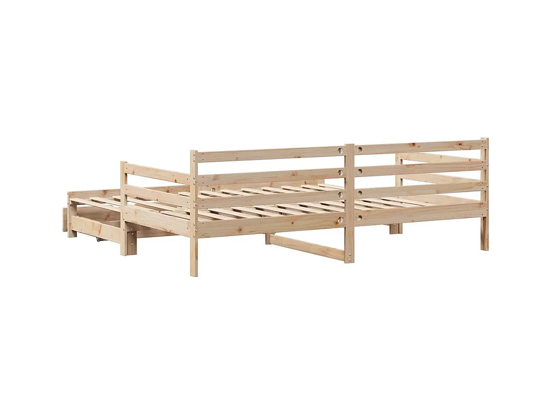 Lit de jour avec gigogne et tiroirs sans matelas 80x200 cm