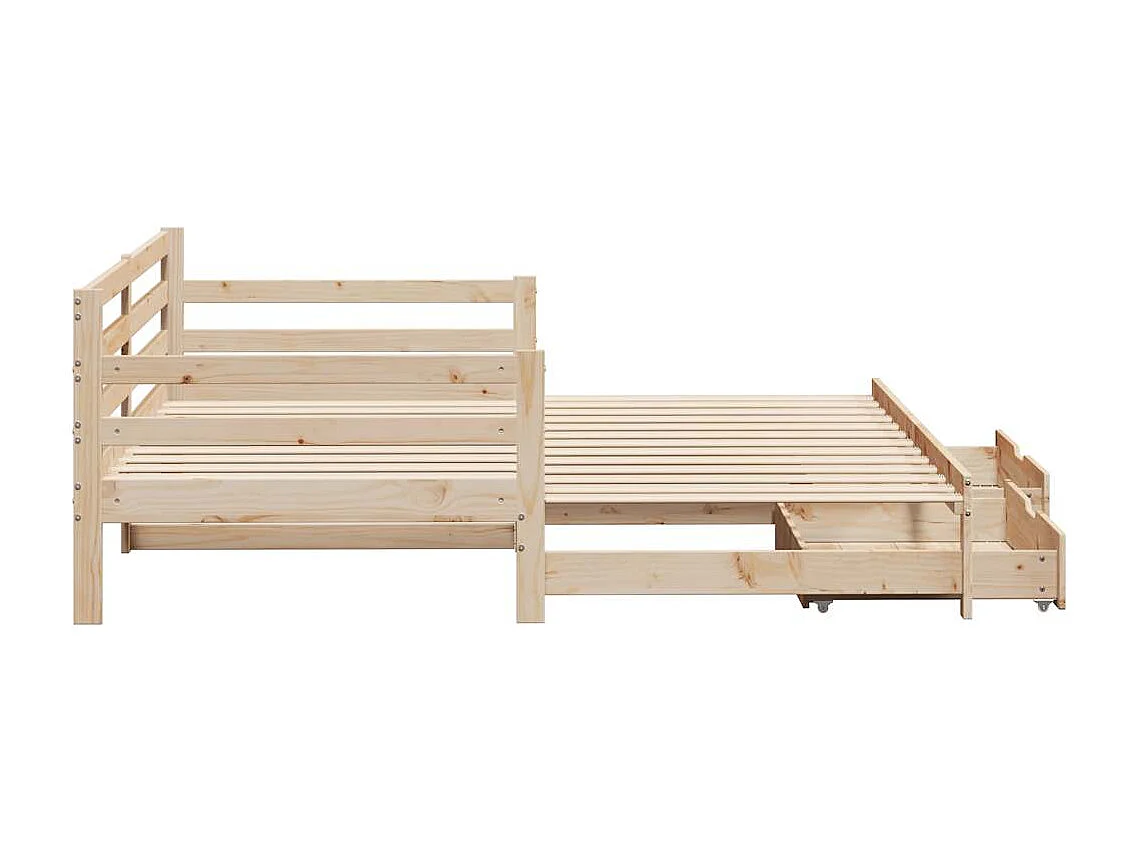 Tagesbett Ausziehbar mit Schubladen ohne Matratze 80x200 cm