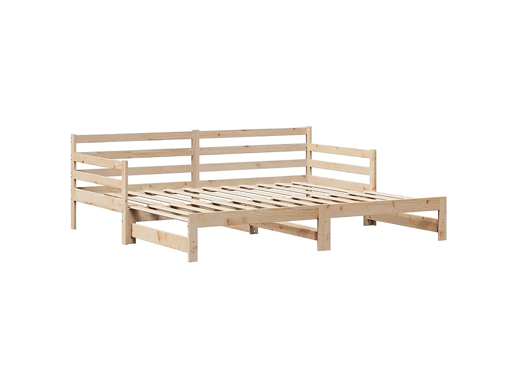 Slaapbank met onderschuifbed en lades zonder matras 80x200 cm