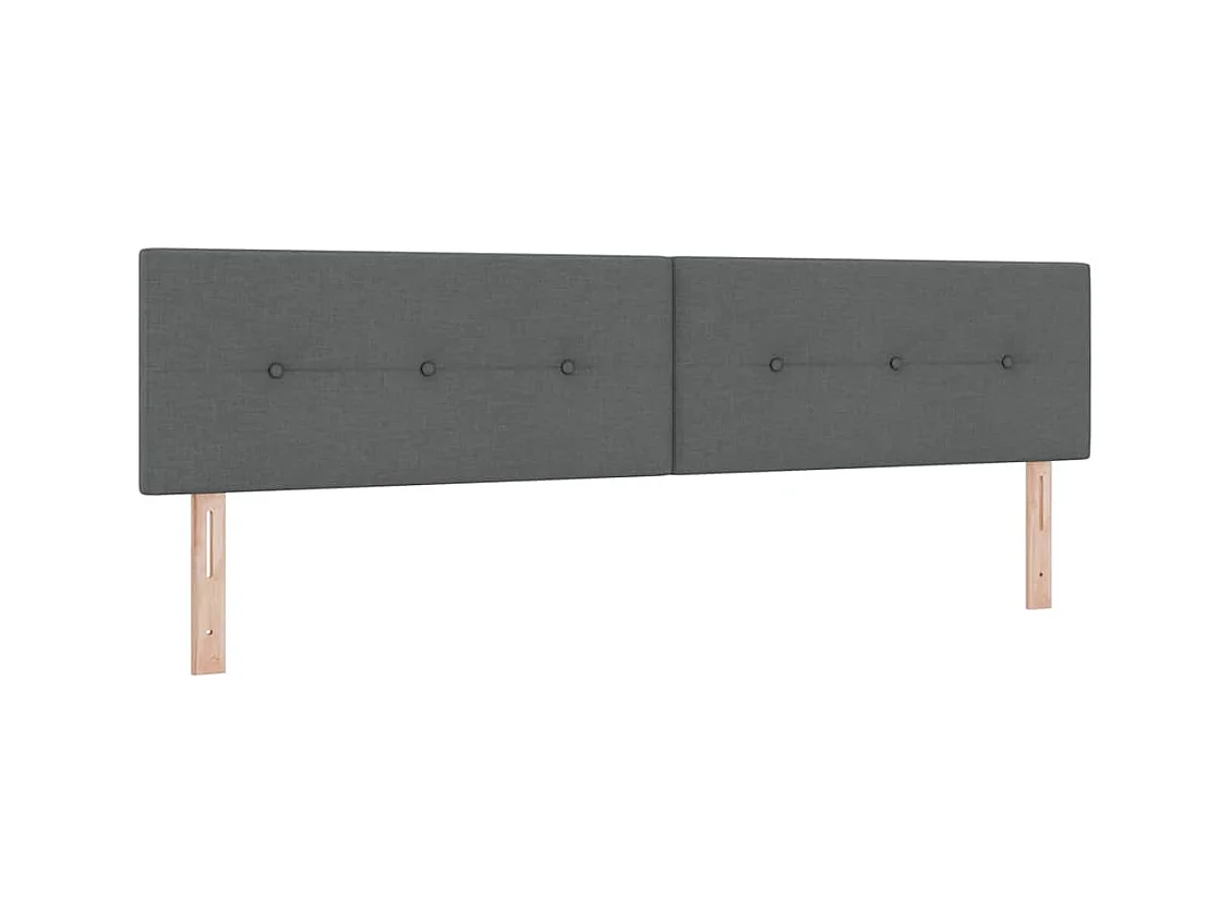 Lit boxspring avec matelas Gris foncé 200 x 200 cm tissu