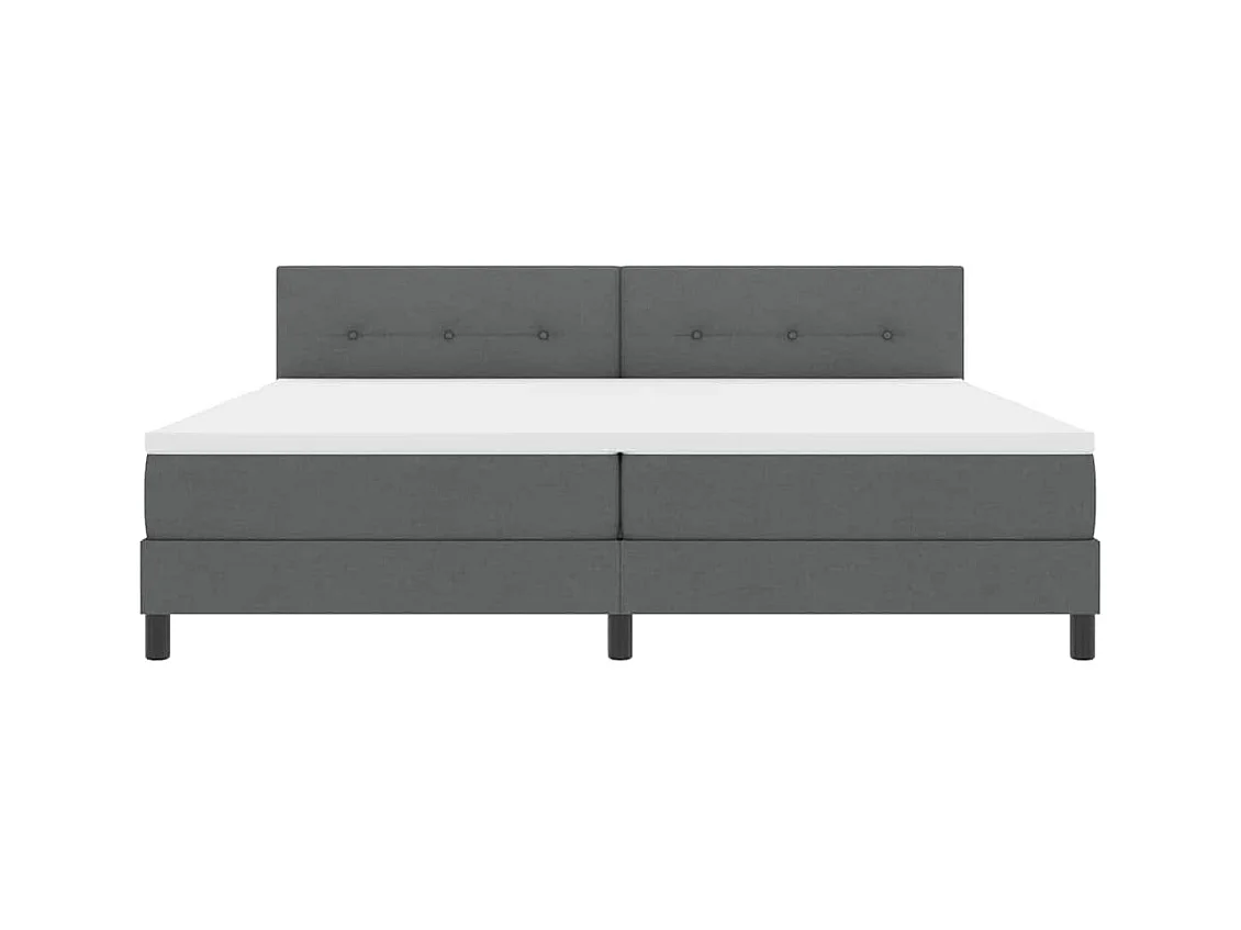 Lit boxspring avec matelas Gris foncé 200 x 200 cm tissu
