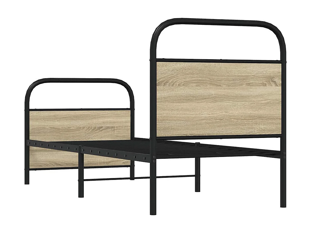 Cadre de lit sans matelas 75x190cm chêne sonoma bois ingénierie