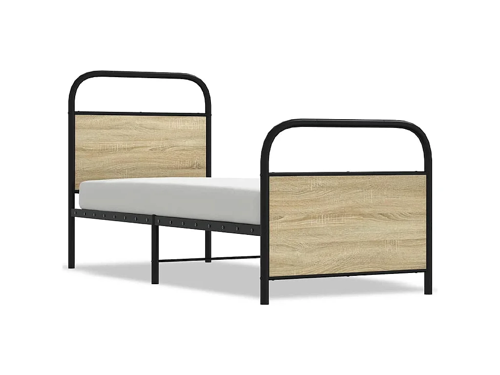 Cadre de lit sans matelas 75x190cm chêne sonoma bois ingénierie