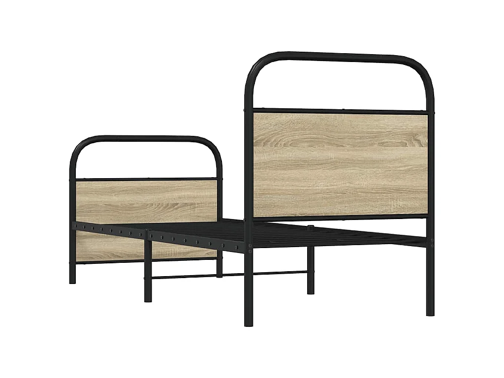 Cadre de lit sans matelas 75x190cm chêne sonoma bois ingénierie
