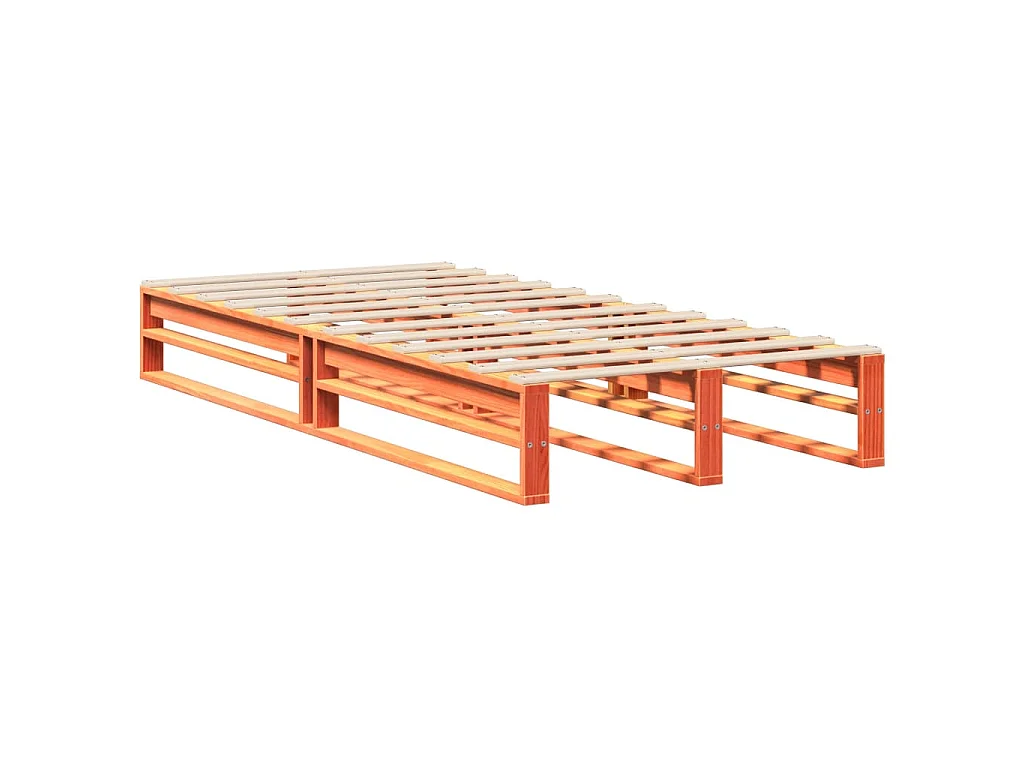 Massivholzbett ohne Matratze Wachsbraun 75x190 cm Kiefernholz