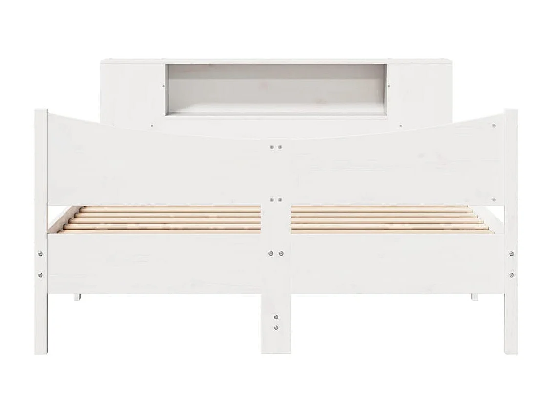 Letto senza Materasso Bianco 135x190 cm Legno Massello di Pino