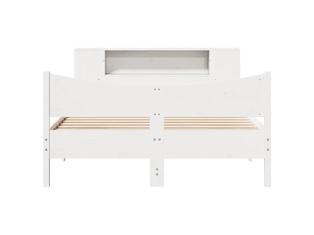 Cama sem colchão 135x190 cm madeira de pinho maciça branco