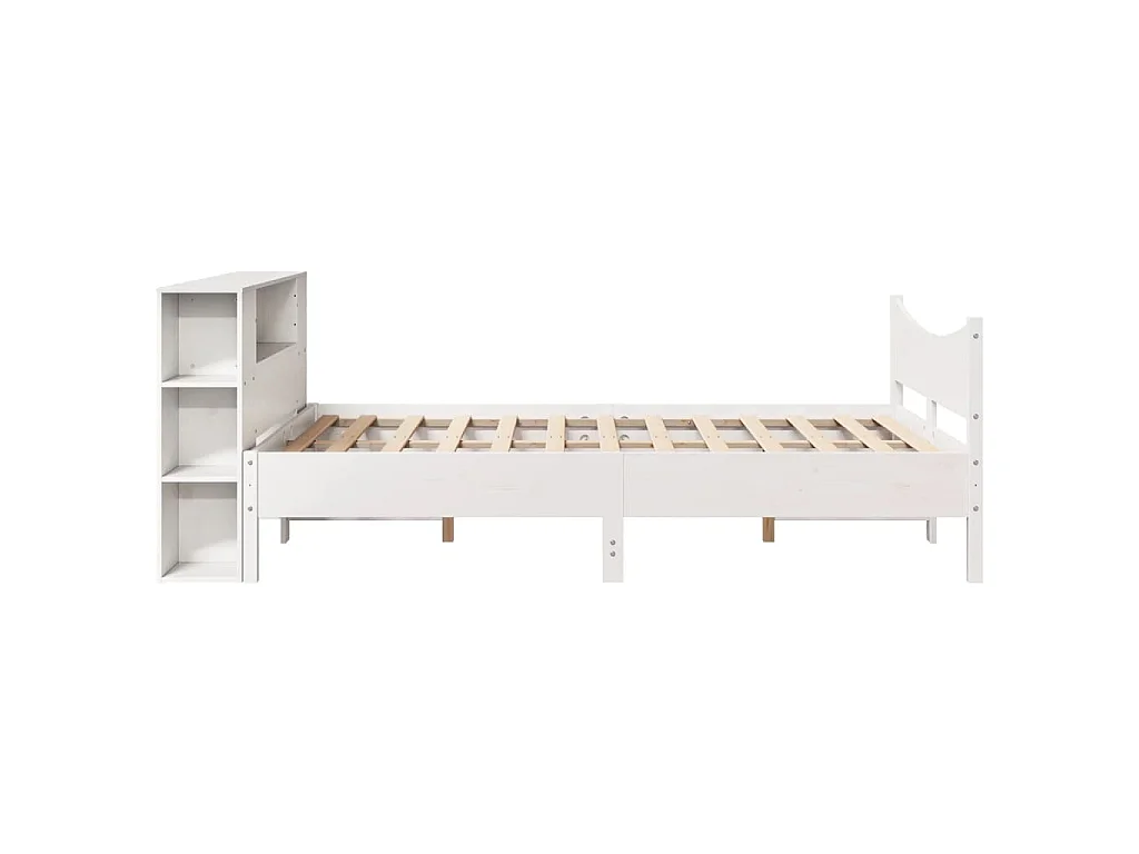 Cama sem colchão 135x190 cm madeira de pinho maciça branco