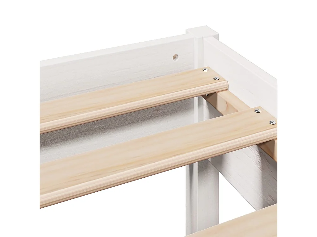 Cama sem colchão 135x190 cm madeira de pinho maciça branco