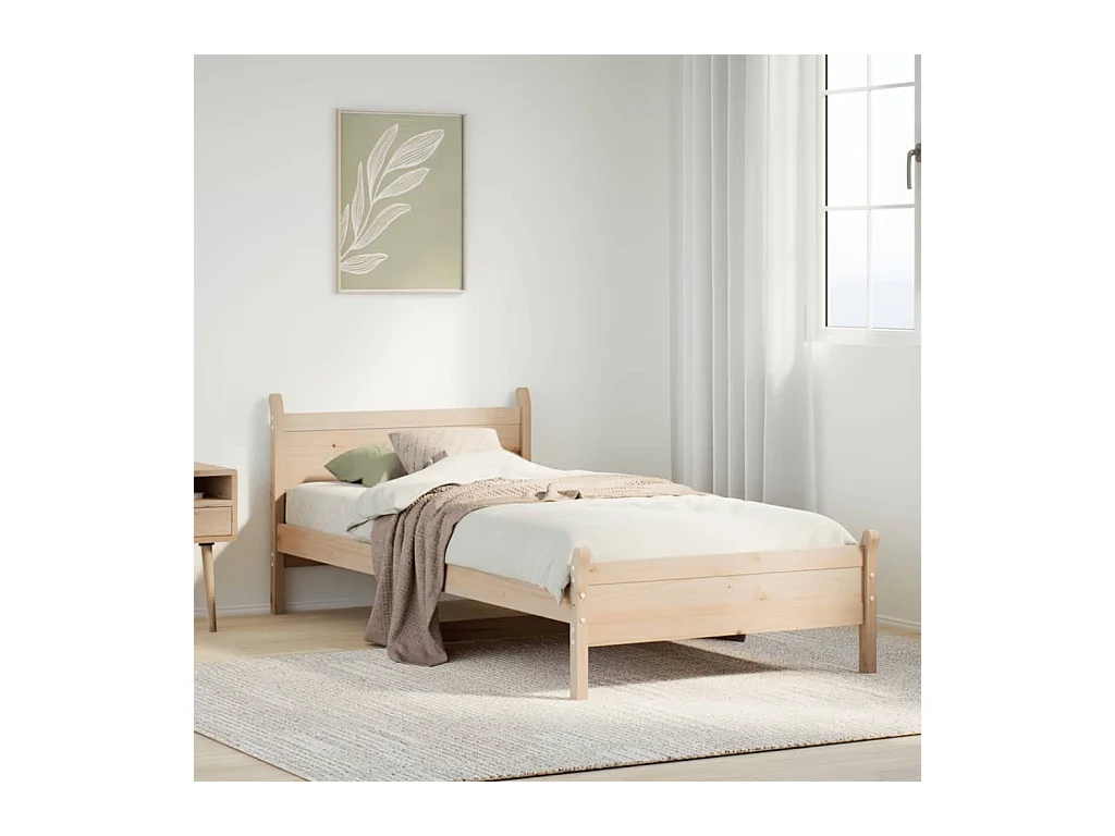 Cadre de lit sans matelas 75x190 cm bois de pin massif