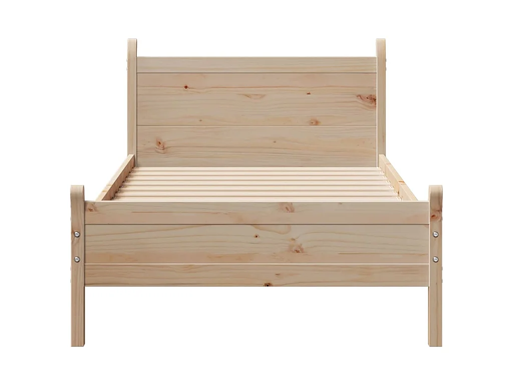 Estructura de cama sin colchón madera maciza pino 75x190 cm
