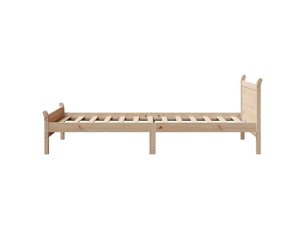 Estructura de cama sin colchón madera maciza pino 75x190 cm