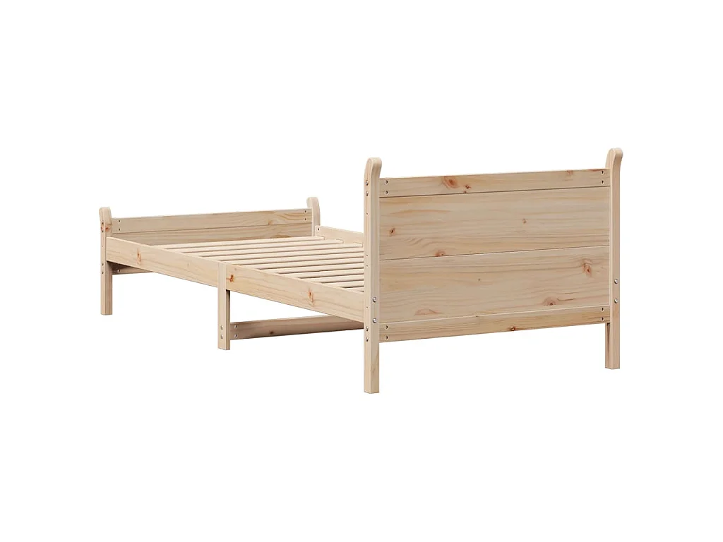Estructura de cama sin colchón madera maciza pino 75x190 cm
