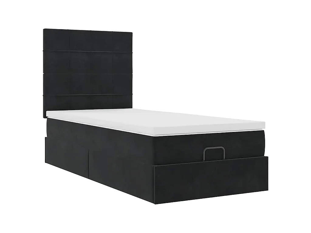 Ottoman bed met matrassen en LED's 80x200cm fluweel zwart