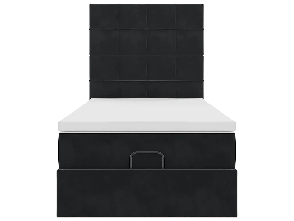 Ottoman bed met matrassen en LED's 80x200cm fluweel zwart
