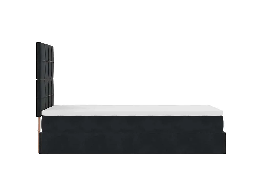 Ottoman bed met matrassen en LED's 80x200cm fluweel zwart