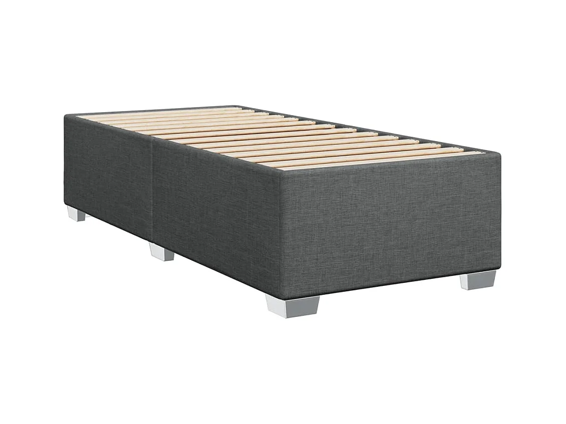Sommier à lattes de lit avec matelas Gris foncé 80x200 cm Tissu