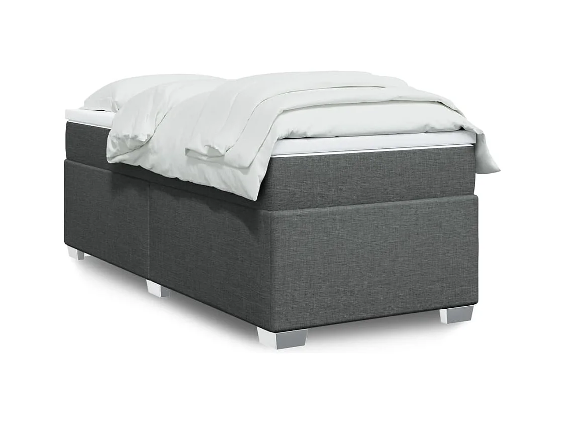 Boxspringbett mit Matratze Dunkelgrau 80x200 cm Stoff