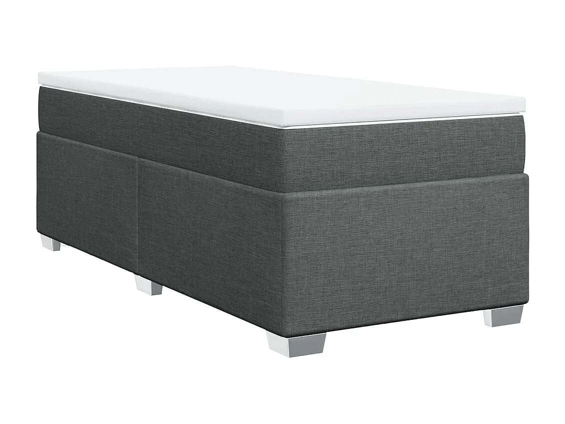 Boxspringbett mit Matratze Dunkelgrau 80x200 cm Stoff