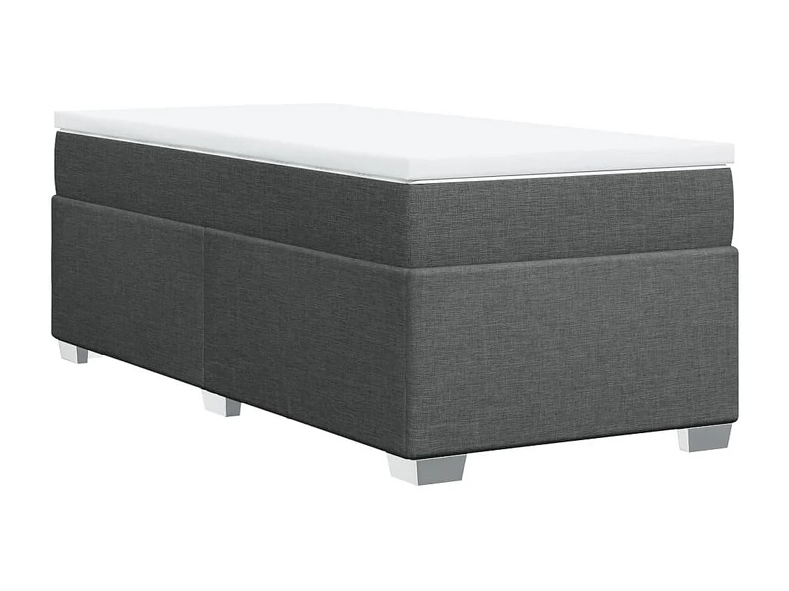 Boxspringbett mit Matratze Dunkelgrau 80x200 cm Stoff