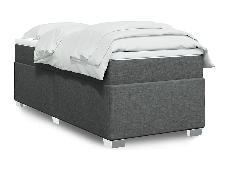 Boxspringbett mit Matratze Dunkelgrau 80x200 cm Stoff