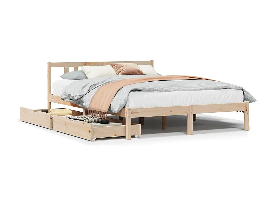 Massivholzbett ohne Matratze 135x190 cm Kiefernholz