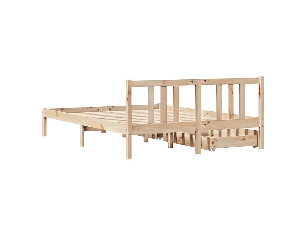 Cama sem colchão 135x190 cm madeira de pinho maciça