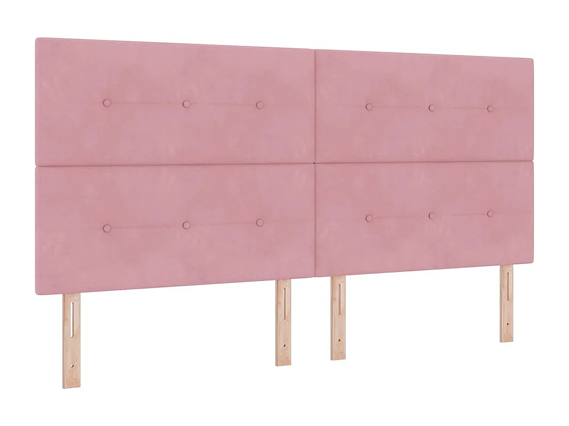 Cadre de lit avec tête de lit Rose 200 x 200 cm Velours