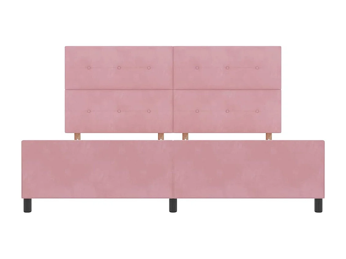 Cadre de lit avec tête de lit Rose 200 x 200 cm Velours