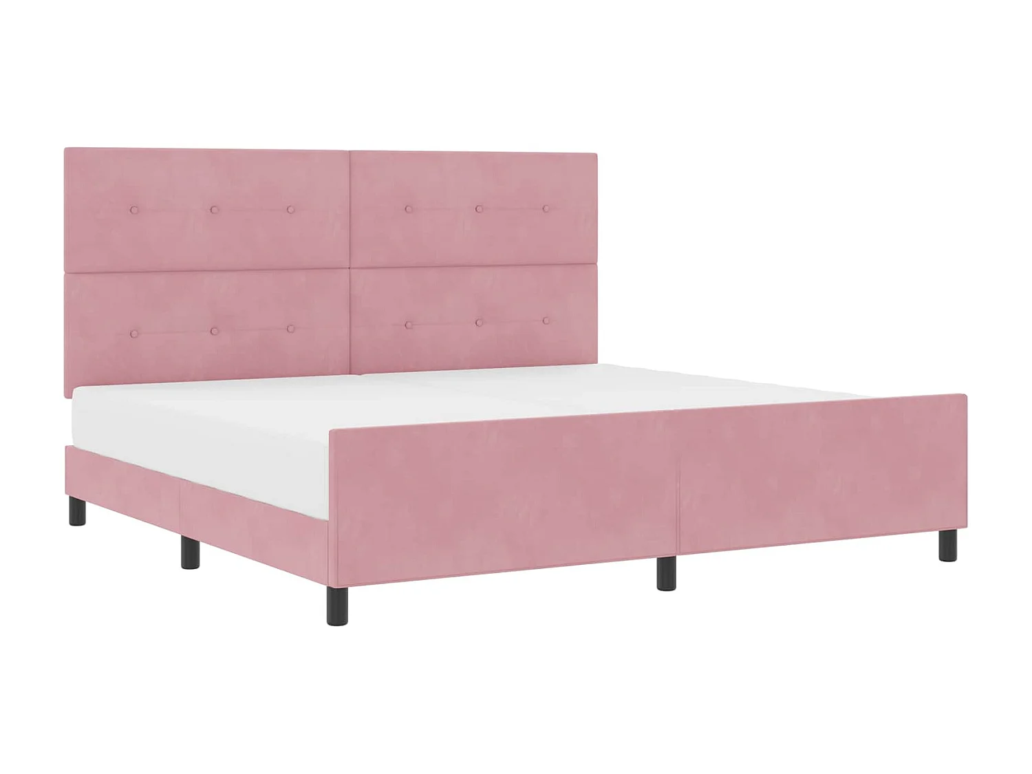 Boxspringbett mit Kopfteil Rosa 200 x 200 cm Samt