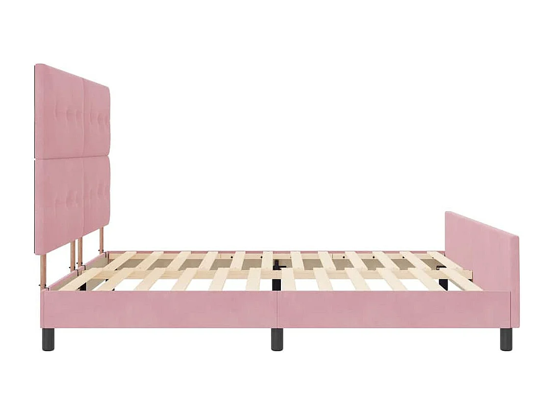 Boxspringbett mit Kopfteil Rosa 200 x 200 cm Samt