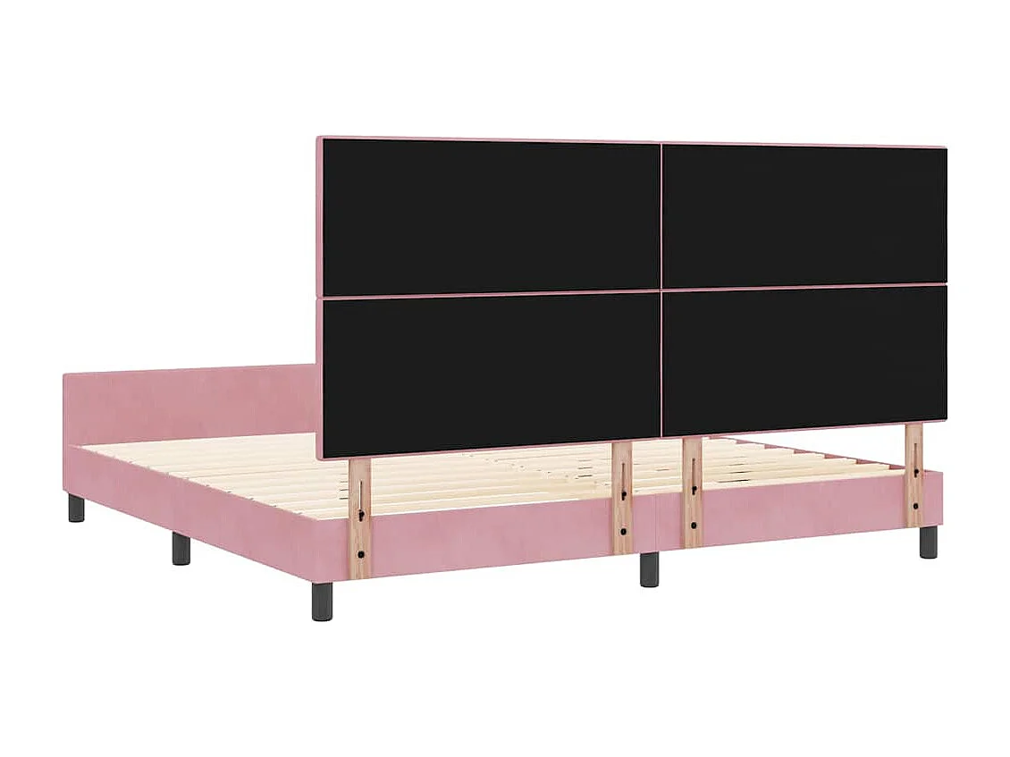 Boxspringbett mit Kopfteil Rosa 200 x 200 cm Samt