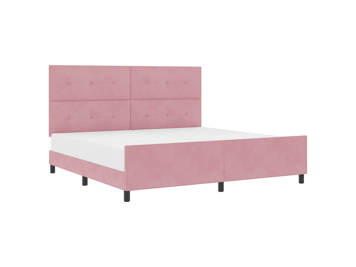 Letto a molle con testiera Rosa 200 x 200 cm Velluto