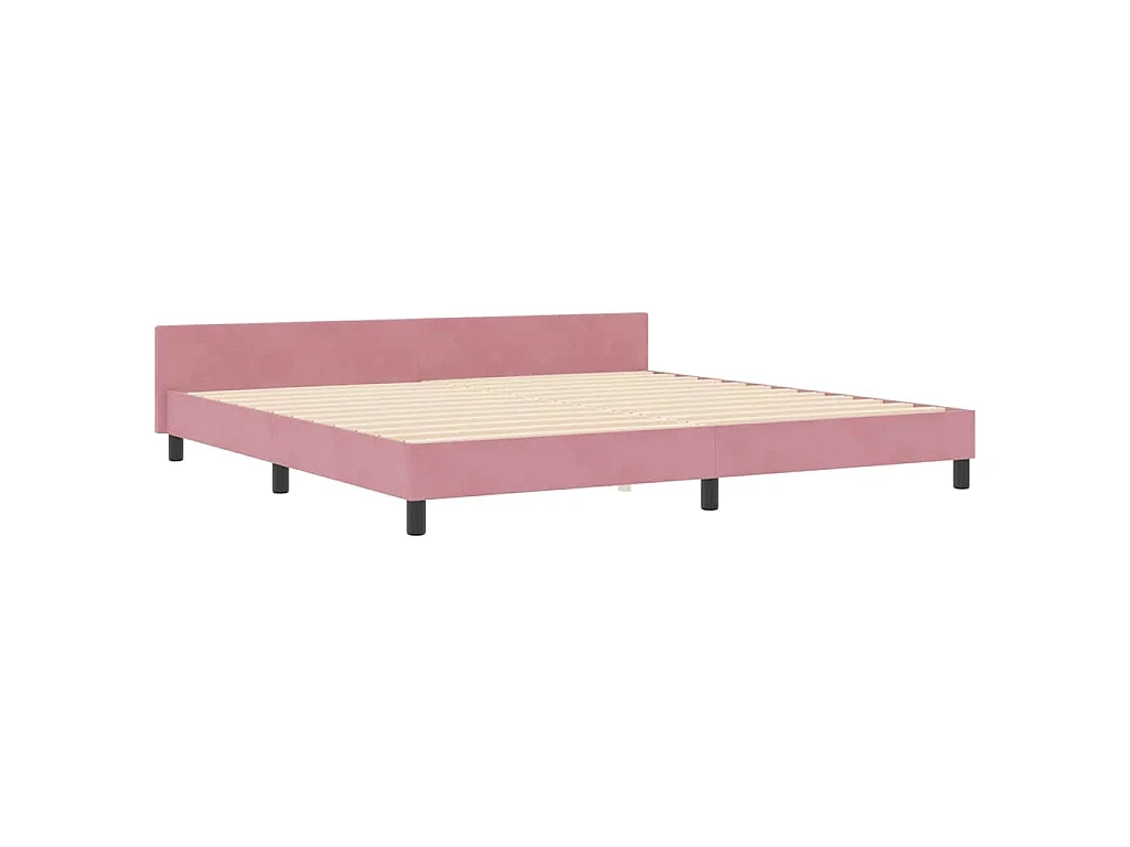 Letto a molle con testiera Rosa 200 x 200 cm Velluto