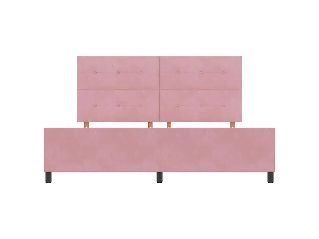 Letto a molle con testiera Rosa 200 x 200 cm Velluto