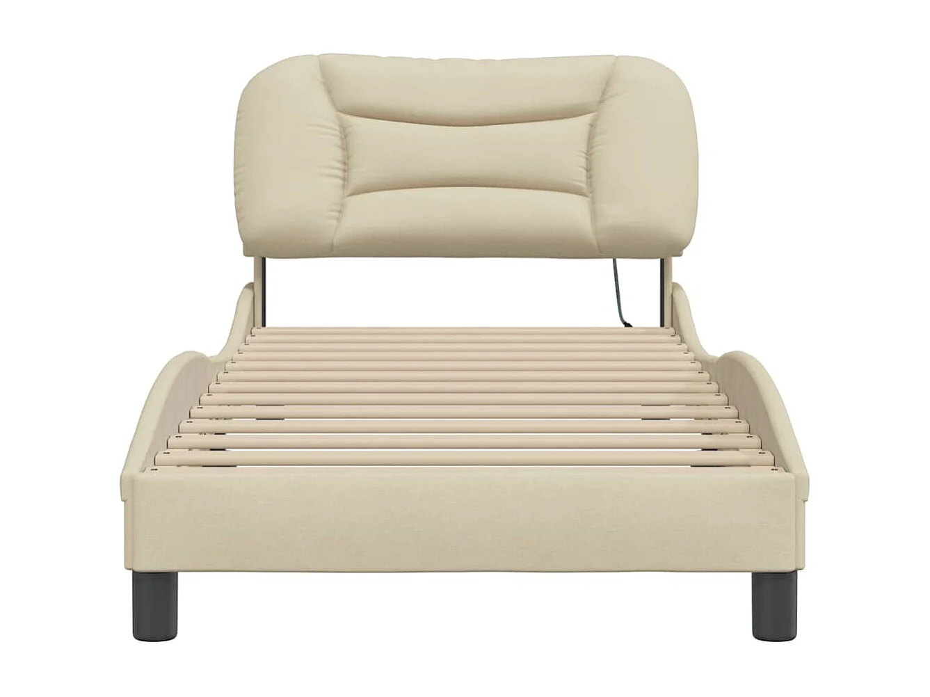 Bettgestell ohne Matratze "Hvar" Creme 80x200 cm Stoff