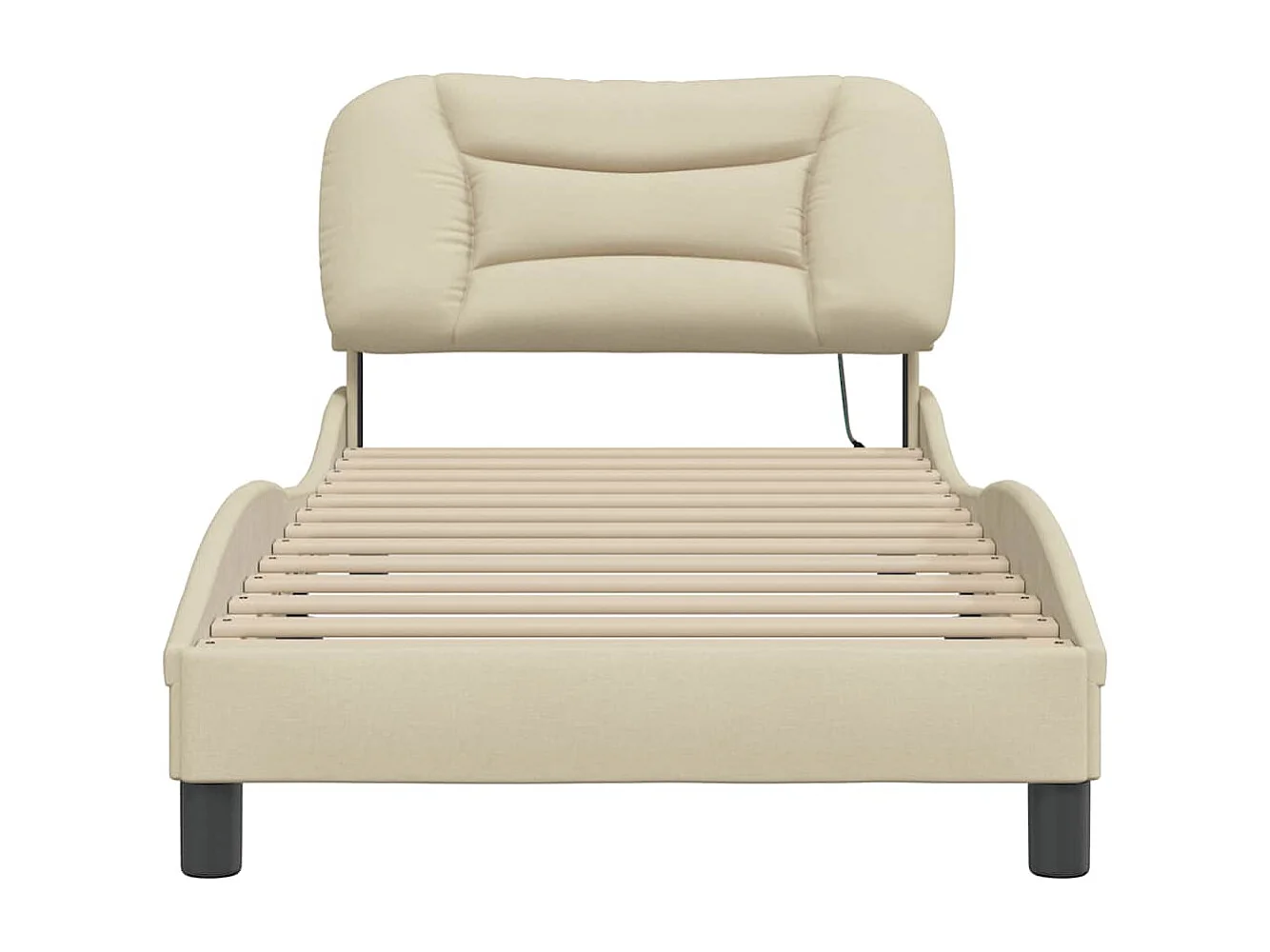 Bettgestell ohne Matratze "Hvar" Creme 80x200 cm Stoff