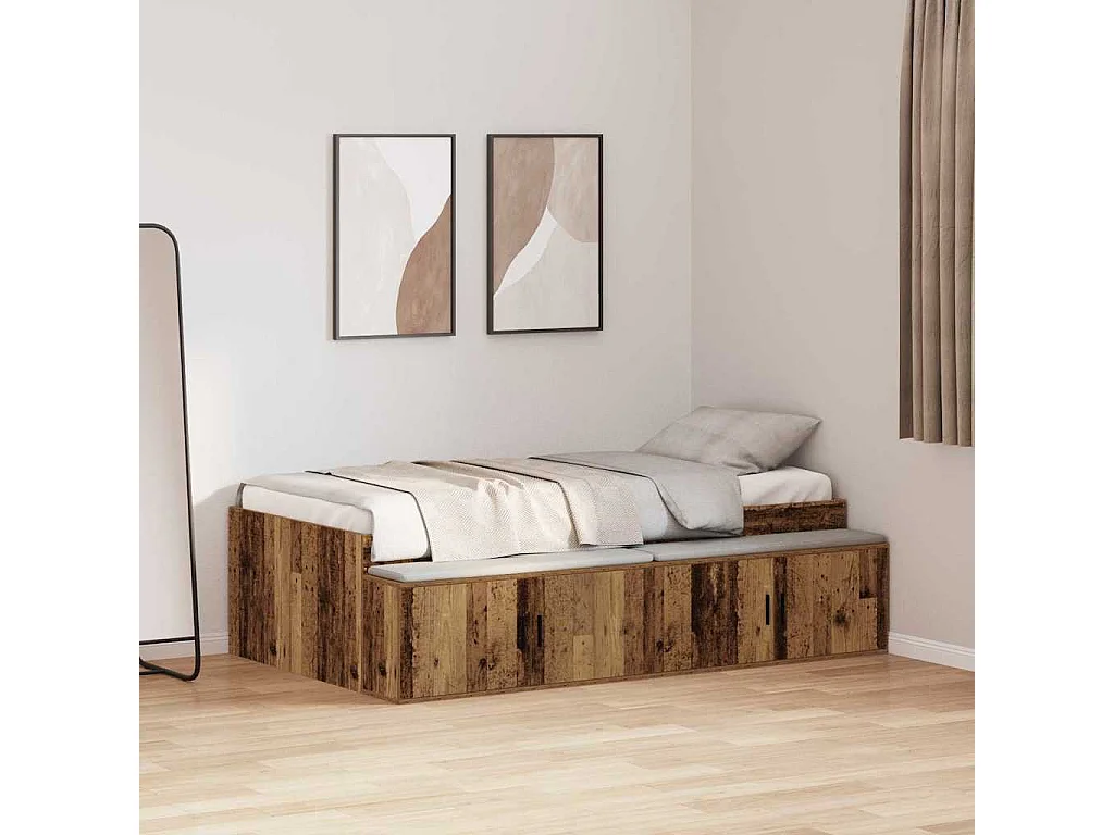 Cadre de lit Chêne artisanal 70 x 190 cm Bois d'ingénierie