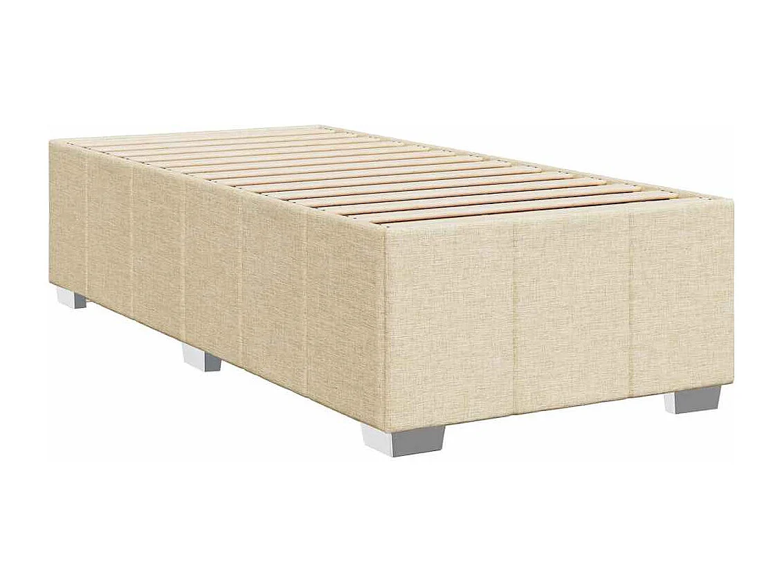 Sommier à lattes de lit avec matelas Crème 80x200 cm Tissu